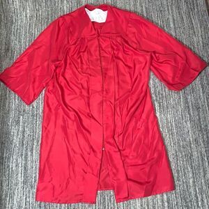 Jostens Unisex Size 5'04"-5'06" Graduation Robe‎ Gown Red Full Zip Front Flowy